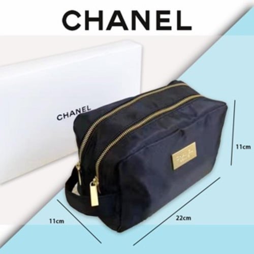 شنطة المشاهير من شانيل للمكياج Chanel Double Zippe...