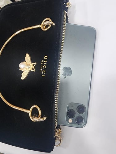 شنطة قوتشي المخملية باللون الاسود اصليه Gucci Blac...