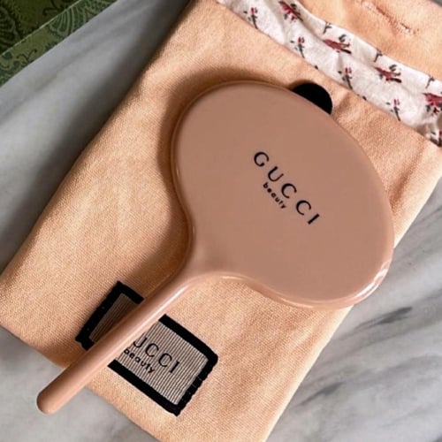 مرايا قوتشي ورديه مع حافظة قماشية - اضافة كيس قوتش...