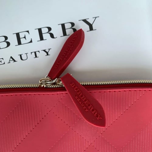 شنطة بربري جلد اصليه BURBERRY Red Leather Pouch