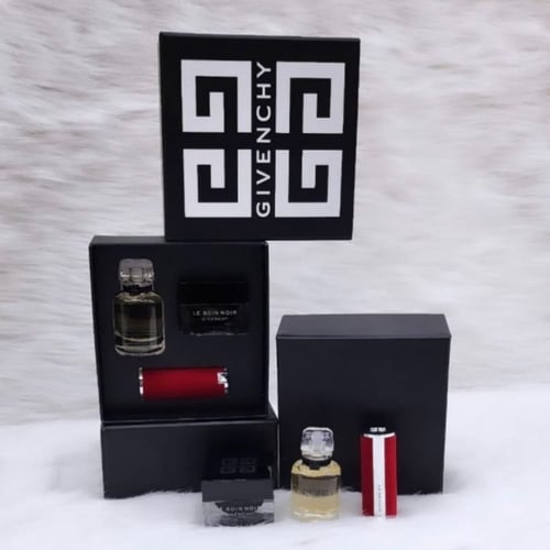 طقم جيفنشي ( عطر /كريم/روج) مع كيس