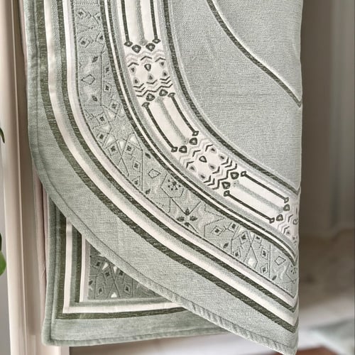 لون اخضر تفاحي:طقم سجادة صلاة مِحْارب مع إحرام صلا...