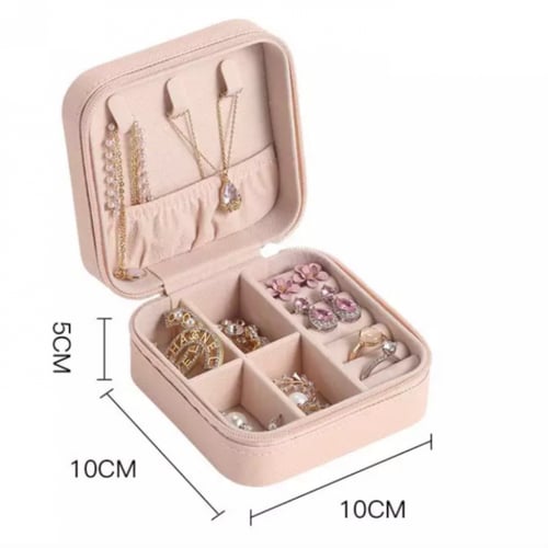 10 منظمة المجوهرات الجلد البيج مع شريط