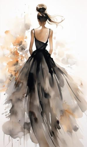 لوحة الفستان الأسود