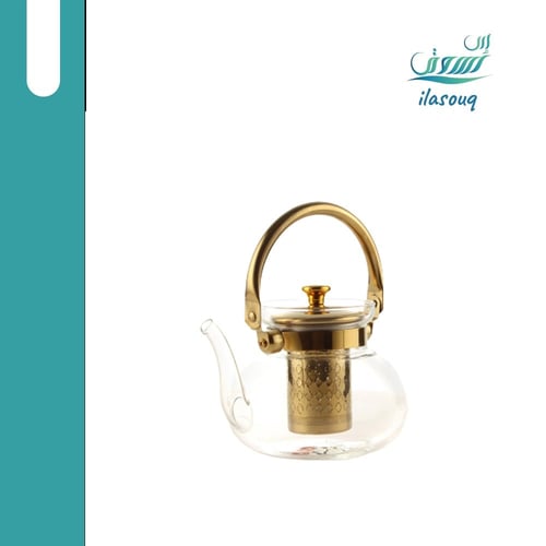 إبريق شاى زجاجى 1.4 لتر مع فلتر للتنقية