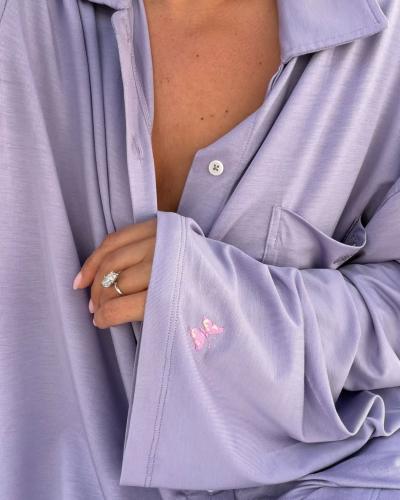 Djerf Avenue go slow lilac pj set