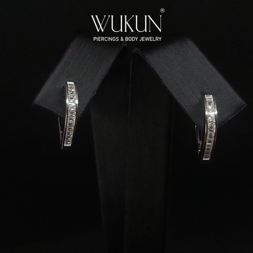 أقراط فضة عيار 925S حلق قلب بكرستالات