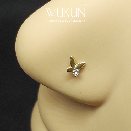 زمام بيرسينج ذهب عيار 18K فراشة