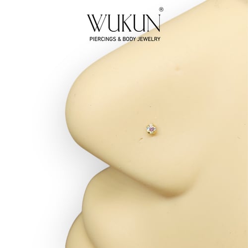 جديد زمام بيرسينج ذهب عيار 18K بفص عاكس ألوان صغير...