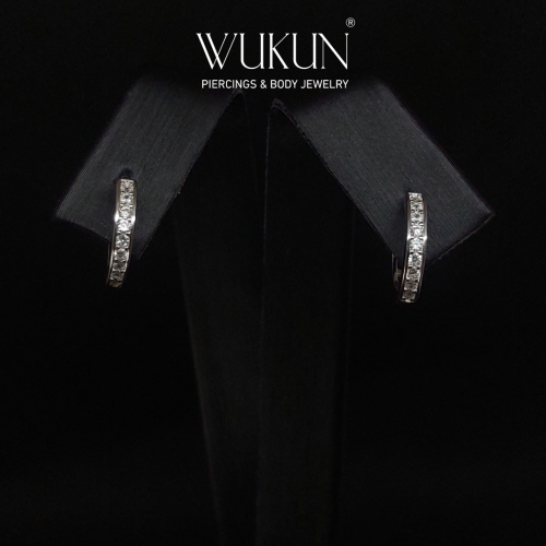 أقراط فضة عيار 925S حلق كبير بفصوص