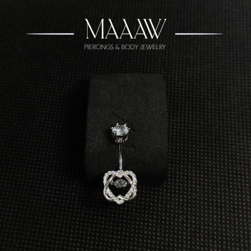 حلق بيرسينج فضة 925s للسرة موديل 9127