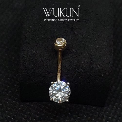 حلق بيرسينج ذهب عيار 18K للسرة