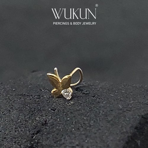 زمام بيرسينج ذهب عيار 18K فراشة