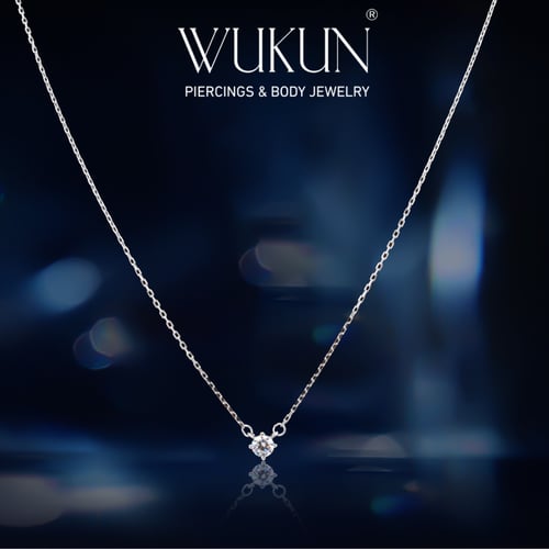 سلسال فضة عيار 925 فص واحد لامع