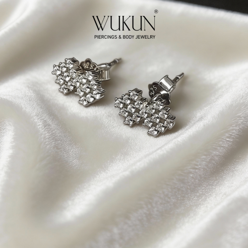 أقراط فضة 925s خلية فصوص لامعة