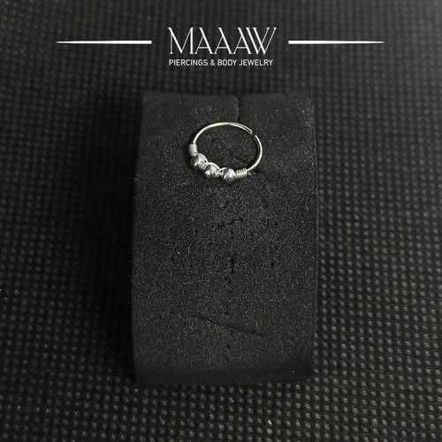 زمام بيرسينج فضة 925s دائري حلقة ثلاث كور