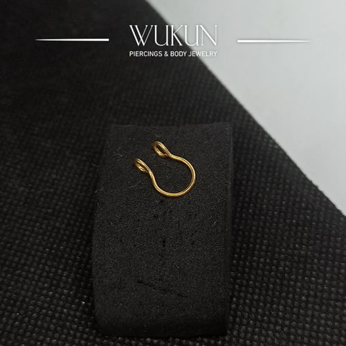 زمام ذهب عيار 18K بدون خرم سادة لمنتصف الانف