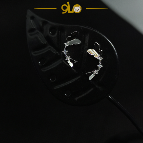 أقراط فضة فراشتين موديل 971