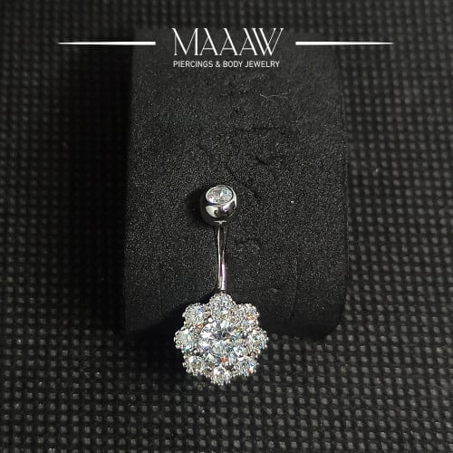 حلق بيرسينج فضة 925s للسرة موديل 9183