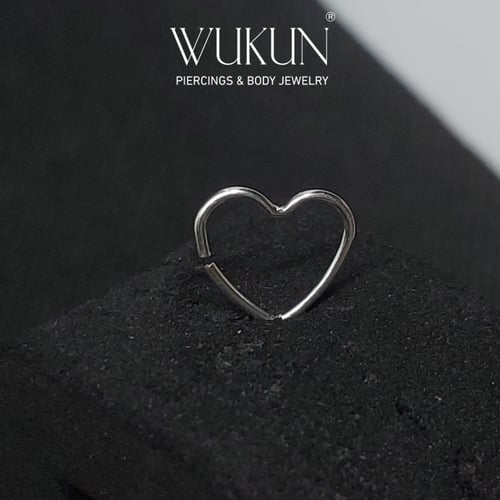 بيرسينج حلقة فضة 925s بشكل قلب