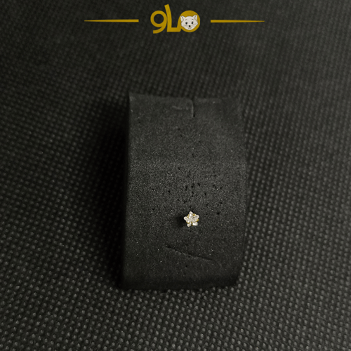 زمام بيرسينج ذهب عيار 18k بفص أبيض نجمة