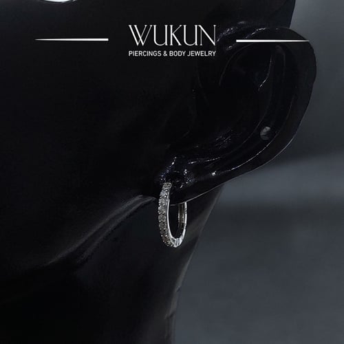 أقراط فضة عيار 925S حلقة بفصوص