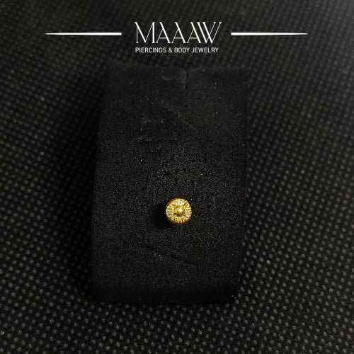 زمام بيرسينج ذهب دائرة منقوشة 3