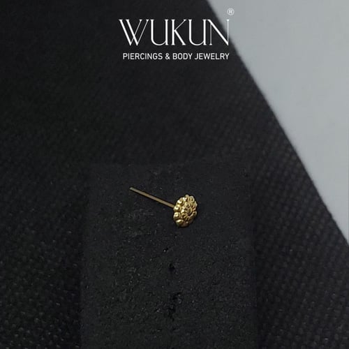 زمام بيرسينج ذهب عيار 18K وردة سادة 11