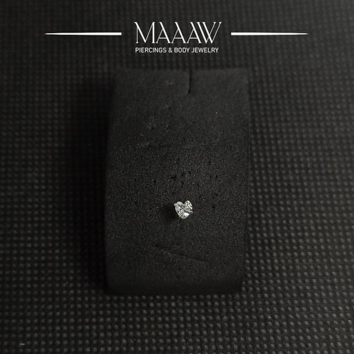 زمام بيرسينج فضة 925s شنكار فص شكل قلب