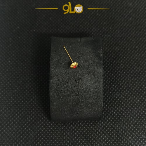 زمام بيرسينج ذهب وردة بفص أحمر