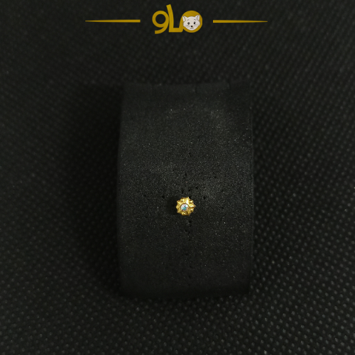 زمام بيرسينج ذهب عيار 18k نجمة صغيرة بفص عاكس ألوا...