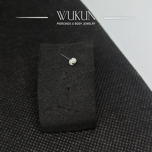 زمام بيرسينج فضة 925S شنكار شكل وردة سادة