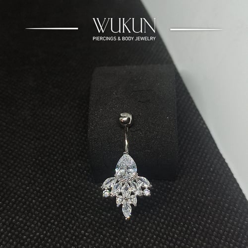 حلق بيرسينج فضة 925s للسرة موديل 9236