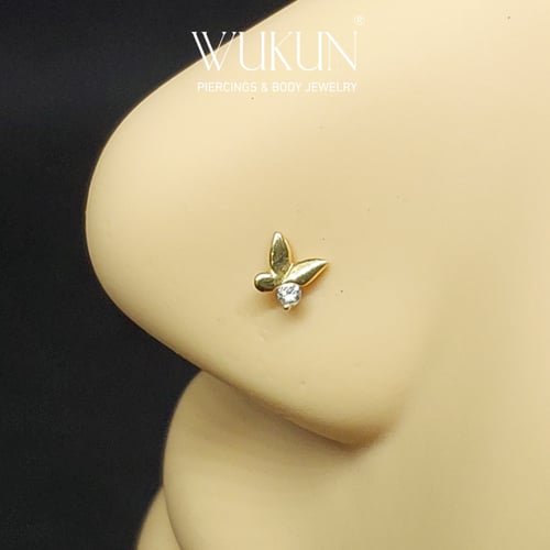 زمام بيرسينج ذهب عيار 18K فراشة