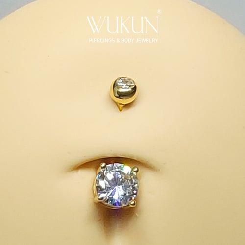 حلق بيرسينج ذهب عيار 18K للسرة