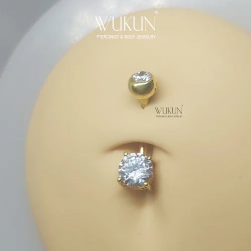 حلق بيرسينج ذهب عيار 18K للسرة