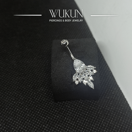 حلق بيرسينج فضة 925s للسرة موديل 9236