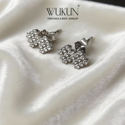 مجموعة إشراقة حلق وأقراط فضة 925s من أربعة أزواج