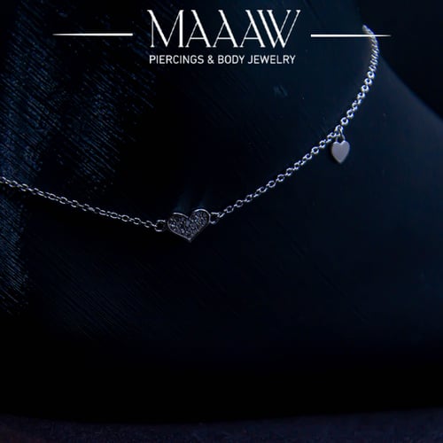 خلخال فضة 925s قلوب موديل 9209