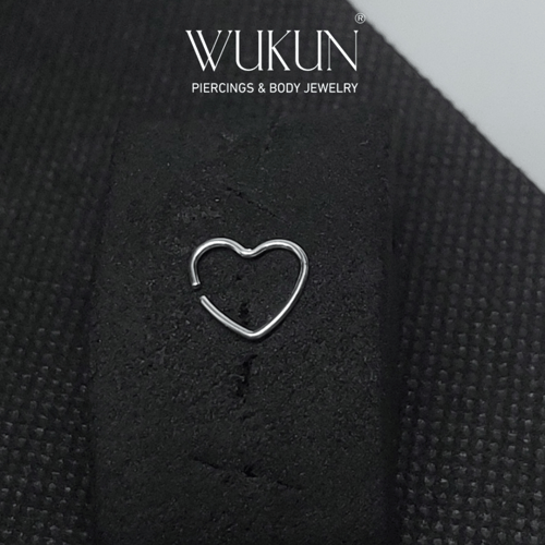 بيرسينج حلقة فضة 925s بشكل قلب