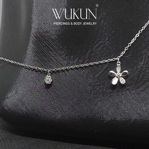 خلخال فضة 925s وردة متلألئة