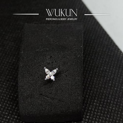 زمام بيرسينج فضة 925S شنكار شكل وردة سادة