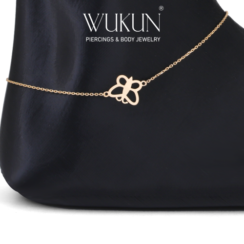 خلخال ذهب عيار 18k بشكل فراشة