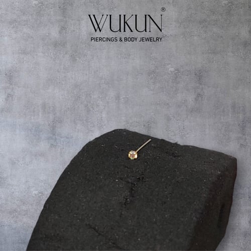 جديد زمام بيرسينج ذهب عيار 18K بفص عاكس ألوان صغير...