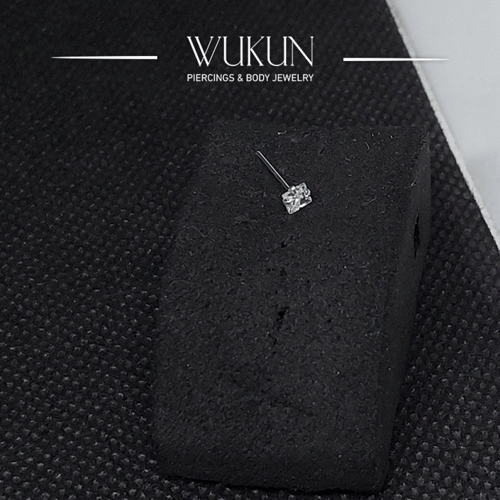 زمام بيرسينج فضة 925S شنكار فص شكل مربع