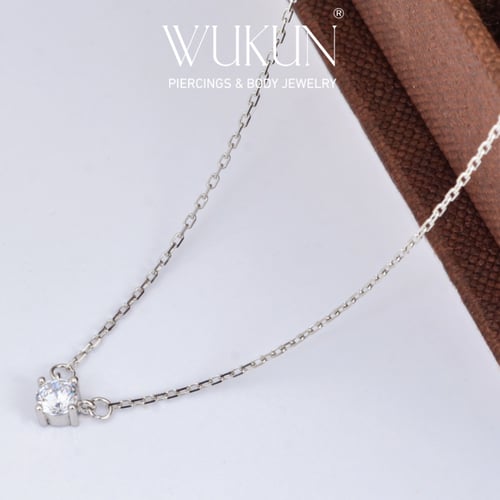 سلسال فضة عيار 925 فص واحد لامع