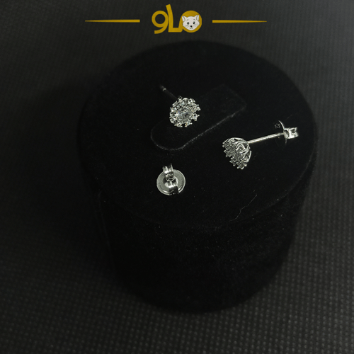 أقراط فضة 925s حلقة وردة موديل 9115