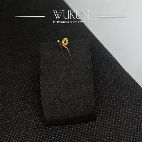 زمام ذهب عيار 18k بدون خرم شكل حلزوني