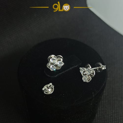 أقراط فضة 925s وردة موديل 9102