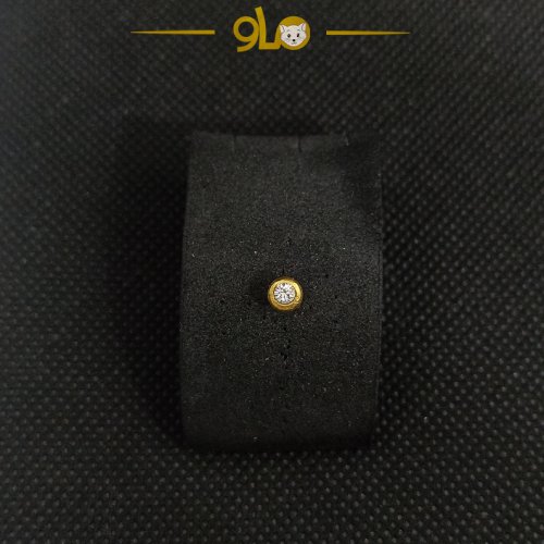 زمام بيرسينج ذهب عيار 18k دائرة بفص أبيض 4.5 mm